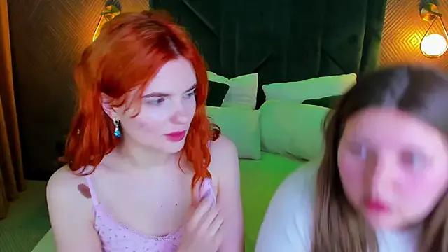 Chloee_White — brunette licks redhead's breasts